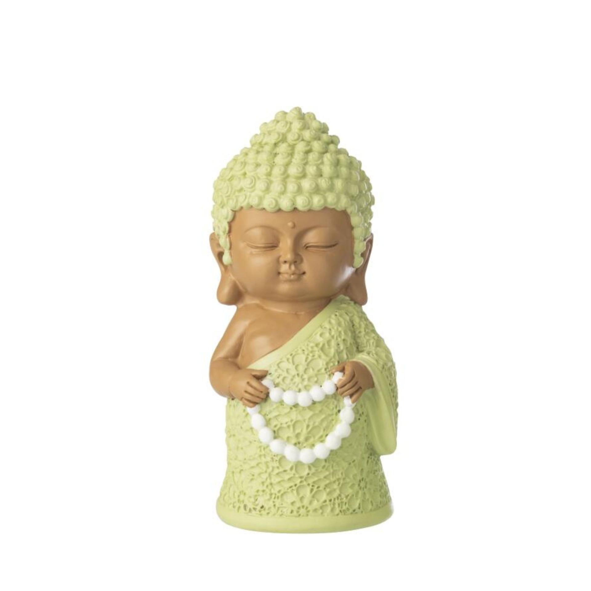 J-Line monnik beeldje woonaccessoire groen